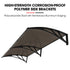 2x1m Aluminium Exterior Awning, Black DIY External UV Rain Protection Grey Tinted Polycarbonate Canopy Cover