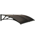 2x1m Aluminium Exterior Awning, Black DIY External UV Rain Protection Grey Tinted Polycarbonate Canopy Cover
