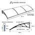 SHADE SHIELD 3x1m Aluminium Exterior Awning, Black DIY External UV Rain Protection Clear Polycarbonate Canopy Cover