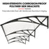 SHADE SHIELD 3x1m Aluminium Exterior Awning, Black DIY External UV Rain Protection Clear Polycarbonate Canopy Cover
