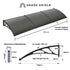 3x1m Aluminium Exterior Awning, Black DIY External UV Rain Protection Grey Tinted Polycarbonate Canopy Cover