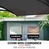 3x1m Aluminium Exterior Awning, Black DIY External UV Rain Protection Grey Tinted Polycarbonate Canopy Cover