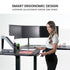 Corner Standing Desk, 1730W x 1730W x 750D, 3 Motors, 120kg Load, Sit to Stand Up Electric Height Adjustable, Black/Black Frame
