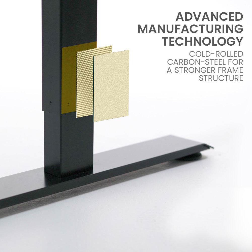 Corner Standing Desk, 1730W x 1730W x 750D, 3 Motors, 120kg Load, Sit to Stand Up Electric Height Adjustable, Black/Black Frame