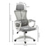 Ergonomic Mesh Office Chair Computer Seat with Headrest Adjustable Recline, White/Grey