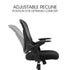 Ergonomic Office Desk Chair, Coolmesh Fabric, Adjustable Recline, Black Mesh/Black Frame
