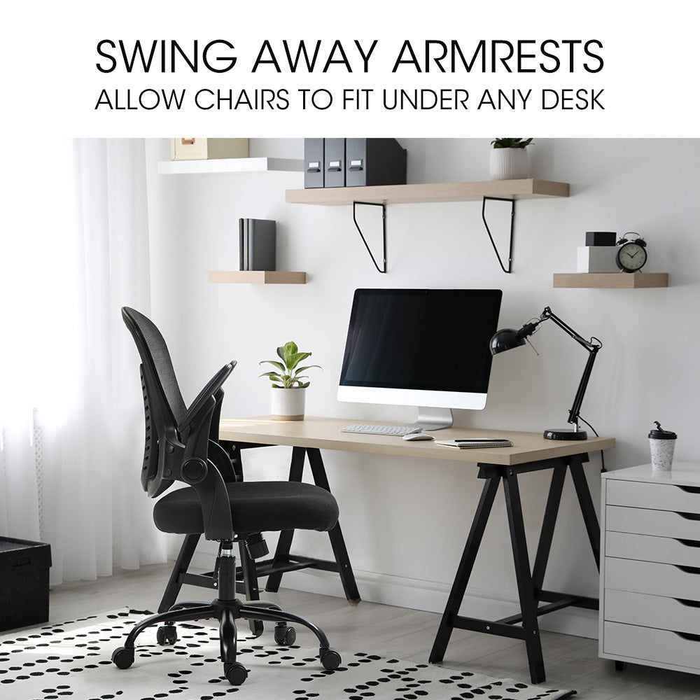 Ergonomic Office Desk Chair, Coolmesh Fabric, Adjustable Recline, Black Mesh/Black Frame