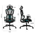 Ergonomic Office Desk Chair, Coolmesh Fabric, Adjustable Lumbar Support, Headrest, Armrest and Recline, Black Mesh/Black Frame