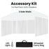 RED TRACK Accessory Pack for 6x3m White Gazebo, includes Walls, Wheeled Carry Bag, Rechargeable USB Lamp