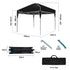 3.6x2.2m Ultra Compact Folding Gazebo, Carry bag, Portable Outdoor Popup Marquee for Camping Beach, Black