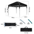 3.6x2.2m Ultra Compact Folding Gazebo, Carry bag, Portable Outdoor Popup Marquee for Camping Beach, Black