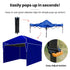 3.6x2.2m Ultra Compact Folding Gazebo, Walls, Carry bag, Portable Outdoor Popup Marquee for Camping Beach, Navy Blue