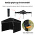 3.6x2.2m Ultra Compact Folding Gazebo, Walls, Carry bag, Portable Outdoor Popup Marquee for Camping Beach, Black