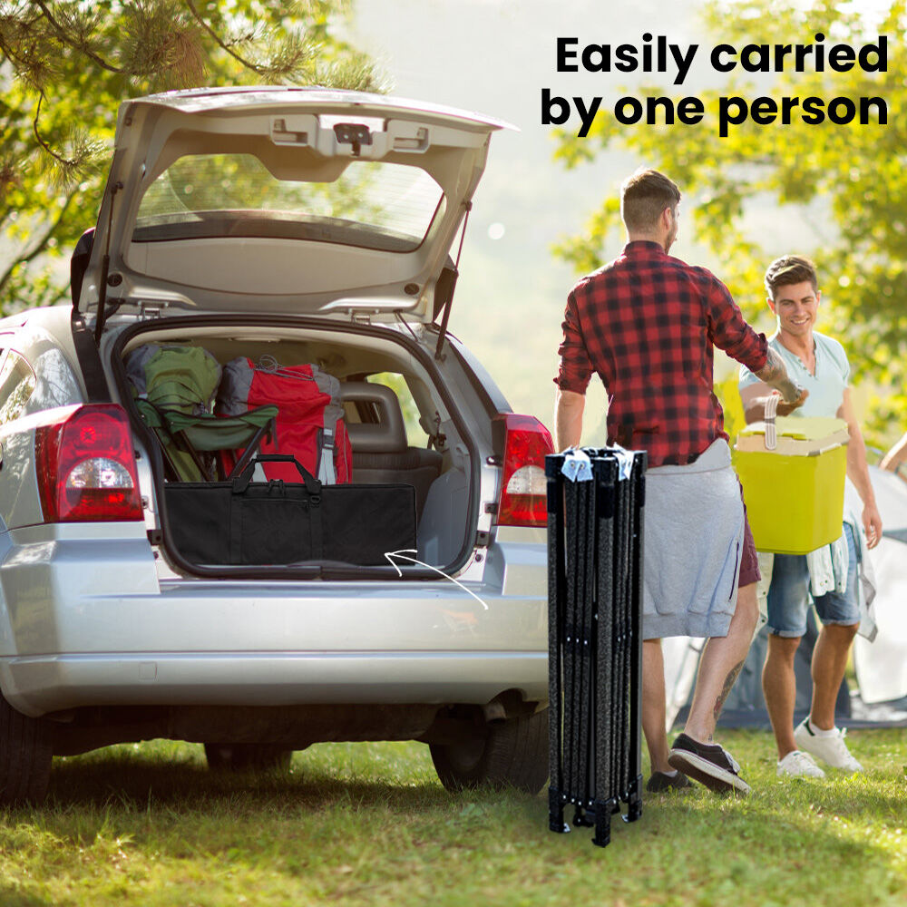 3.6x2.2m Ultra Compact Folding Gazebo, Walls, Carry bag, Portable Outdoor Popup Marquee for Camping Beach, Black