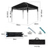 3x3m Ultra Compact Folding Gazebo, Carry bag, Portable Outdoor Popup Marquee for Camping Beach, Black