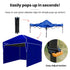 3x3m Ultra Compact Folding Gazebo, Walls, Carry bag, Portable Outdoor Popup Marquee for Camping Beach, Navy Blue