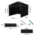 3x3m Ultra Compact Folding Gazebo, Walls, Carry bag, Portable Outdoor Popup Marquee for Camping Beach, Black