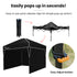 3x3m Ultra Compact Folding Gazebo, Walls, Carry bag, Portable Outdoor Popup Marquee for Camping Beach, Black