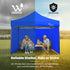 3x3m Premium Pop Up Gazebo Marquee, Patented Steel Cable Canopy Support System, Wheeled Carry Bag, Side Walls, UV Block, Reinforced Frame, Blue