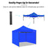 3x3m Premium Pop Up Gazebo Marquee, Patented Steel Cable Canopy Support System, Wheeled Carry Bag, Side Walls, UV Block, Reinforced Frame, Blue