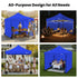 3x3m Premium Pop Up Gazebo Marquee, Patented Steel Cable Canopy Support System, Wheeled Carry Bag, Side Walls, UV Block, Reinforced Frame, Blue