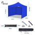 3x3m Premium Pop Up Gazebo Marquee, Patented Steel Cable Canopy Support System, Wheeled Carry Bag, Side Walls, UV Block, Reinforced Frame, Blue