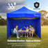 3x3m Premium Pop Up Gazebo Marquee, Patented Steel Cable Canopy Support System, Wheeled Carry Bag, Side Walls, UV Block, Reinforced Frame, Blue