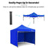 3x3m Premium Pop Up Gazebo Marquee, Patented Steel Cable Canopy Support System, Wheeled Carry Bag, Side Walls, UV Block, Reinforced Frame, Blue