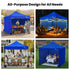 3x3m Premium Pop Up Gazebo Marquee, Patented Steel Cable Canopy Support System, Wheeled Carry Bag, Side Walls, UV Block, Reinforced Frame, Blue