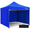 3x3m Premium Pop Up Gazebo Marquee, Patented Steel Cable Canopy Support System, Wheeled Carry Bag, Side Walls, UV Block, Reinforced Frame, Blue