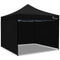 3x3m Premium Pop Up Gazebo Marquee, Patented Steel Cable Canopy Support System, Wheeled Carry Bag, Side Walls, UV Block, Reinforced Frame, Black