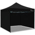 3x3m Premium Pop Up Gazebo Marquee, Patented Steel Cable Canopy Support System, Wheeled Carry Bag, Side Walls, UV Block, Reinforced Frame, Black