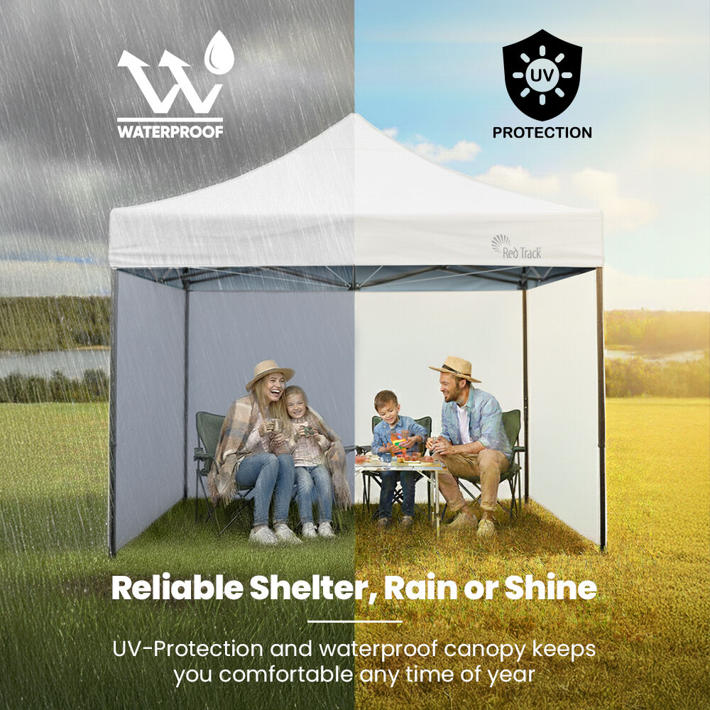3x3m Premium Pop Up Gazebo Marquee, Patented Steel Cable Canopy Support System, Wheeled Carry Bag, Side Walls, UV Block, Reinforced Frame, White