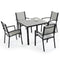 Fortia 5pc Outdoor Dining Furniture Set, 90 x 90cm Table and Chairs Setting for Outside