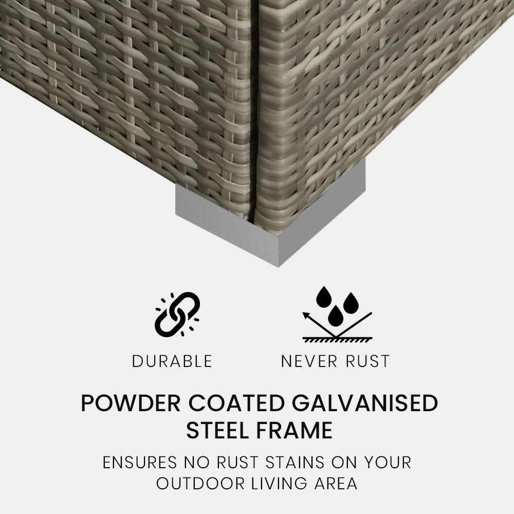 4 Seater Modular Outdoor Lounge Sofa Setting, Grey