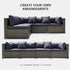 4 Seater Modular Outdoor Lounge Sofa Setting, Grey