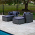4 Seater Modular Outdoor Lounge Setting with Coffee Table, Ottomans, Grey