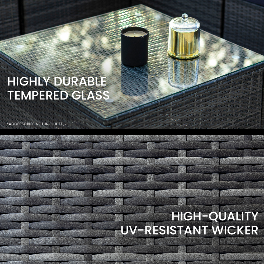 5 Seater Modular Outdoor Lounge Setting with Coffee Table, Grey