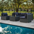 5 Seater Modular Outdoor Lounge Setting with Coffee Table, Grey