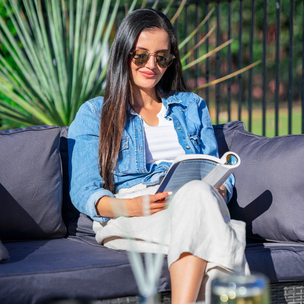 5 Seater Modular Outdoor Lounge Setting with Coffee Table, Grey