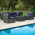5 Seater Modular Outdoor Lounge Setting with Coffee Table, Grey