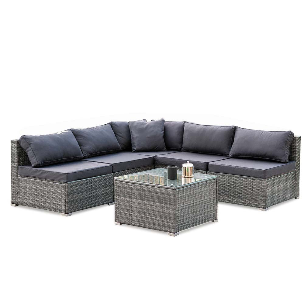 5 Seater Modular Outdoor Setting Lounge with Coffee Table, Grey
