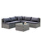 5 Seater Modular Outdoor Setting Lounge with Coffee Table, Grey