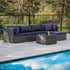 5 Seater Modular Outdoor Lounge Setting with Coffee Table, Ottoman, Grey