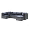 6 Seater Modular Outdoor Lounge Setting with Ottoman, Grey
