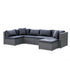 6 Seater Modular Outdoor Lounge Setting with Ottoman, Grey