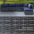 6 Seater Modular Outdoor Lounge Setting with Ottoman, Grey