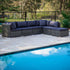 6 Seater Modular Outdoor Lounge Setting with Ottoman, Grey
