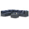 7 Piece 6 Seater Modular Outdoor Lounge Setting with Coffee Table, Grey
