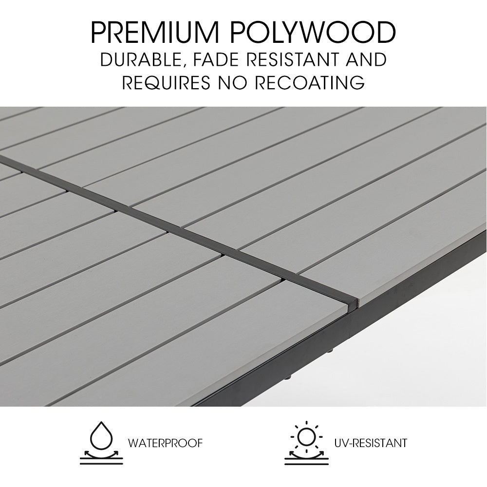 150x90cm Outdoor Dining Table, Rectangular, Furniture for Outside